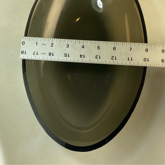 Vintage Thick Smoke Grey Gray Lucite Acrylic Plexiglass Bowl Dish Polished Edge - Picture 11 of 13